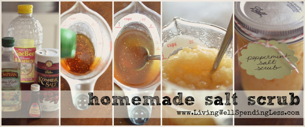 This honey salt scrub is an easy DIY spa treatment that makes the perfect homemade gift. 