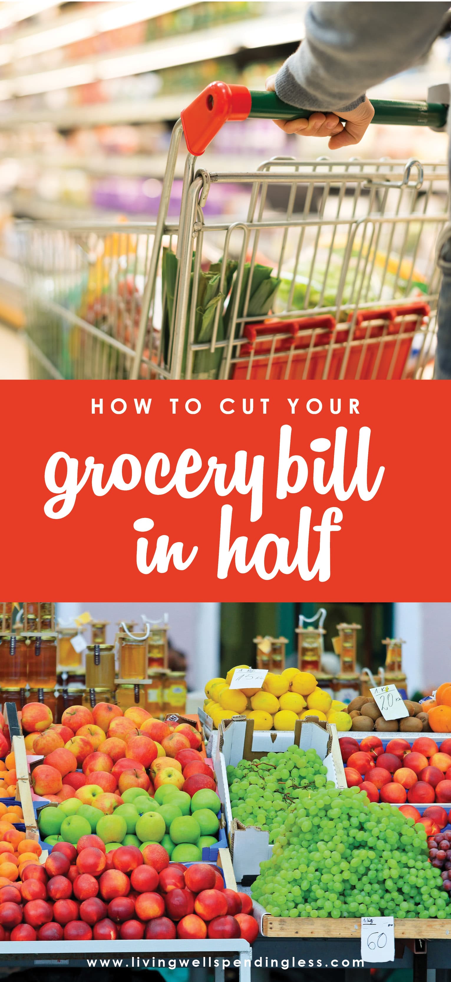 Want to know the secrets to saving big on food? (Spoiler--It's not always using coupons!) These 5 simple strategies can save you hundreds each month on the food your family already buys.
How to Cut Your Grocery Bill in Half | Save Money on Groceries | Money Saving Tips | Spend Less on Groceries
