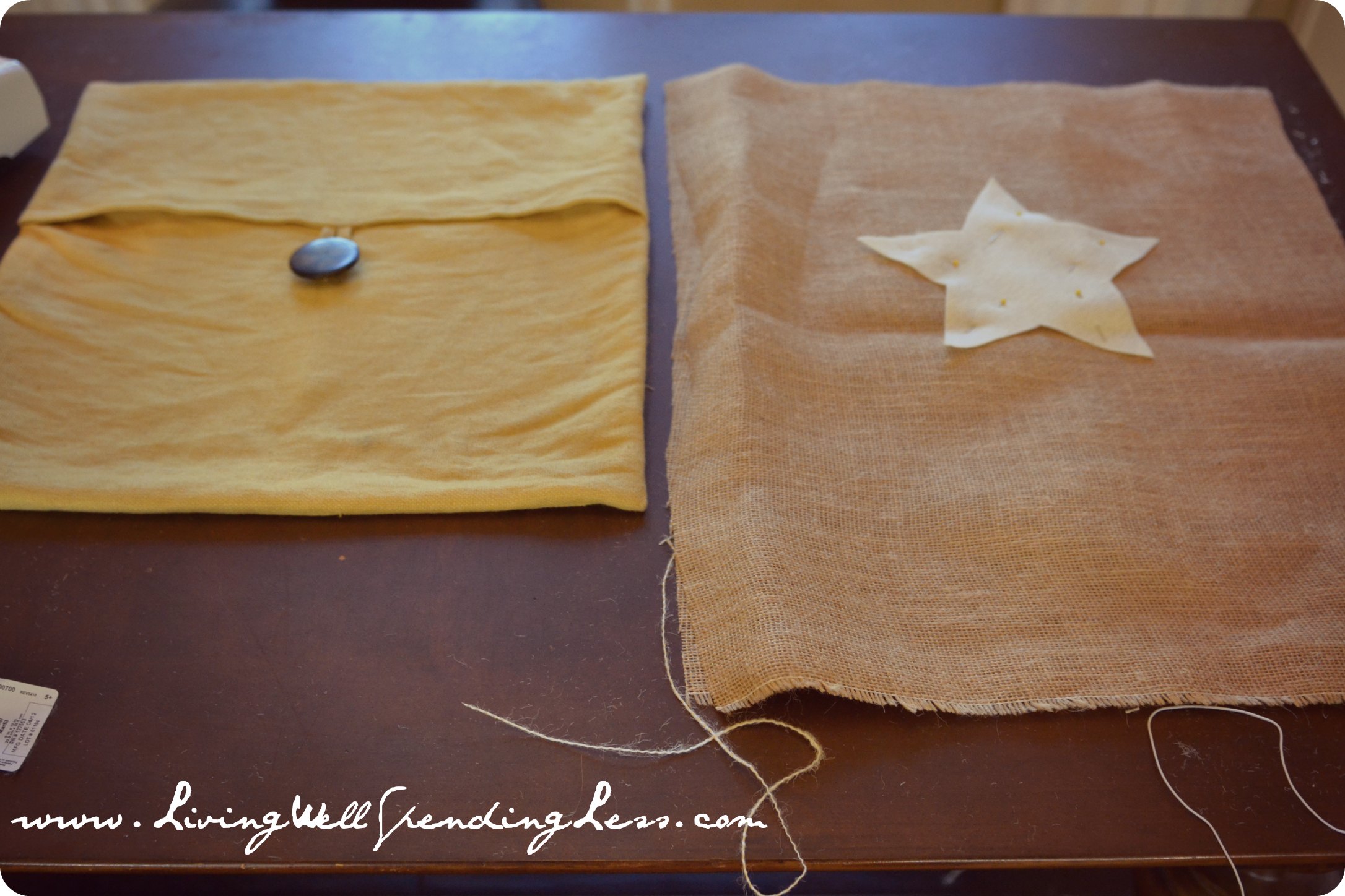 30 Minute Burlap Pillow Living Well Spending Less®