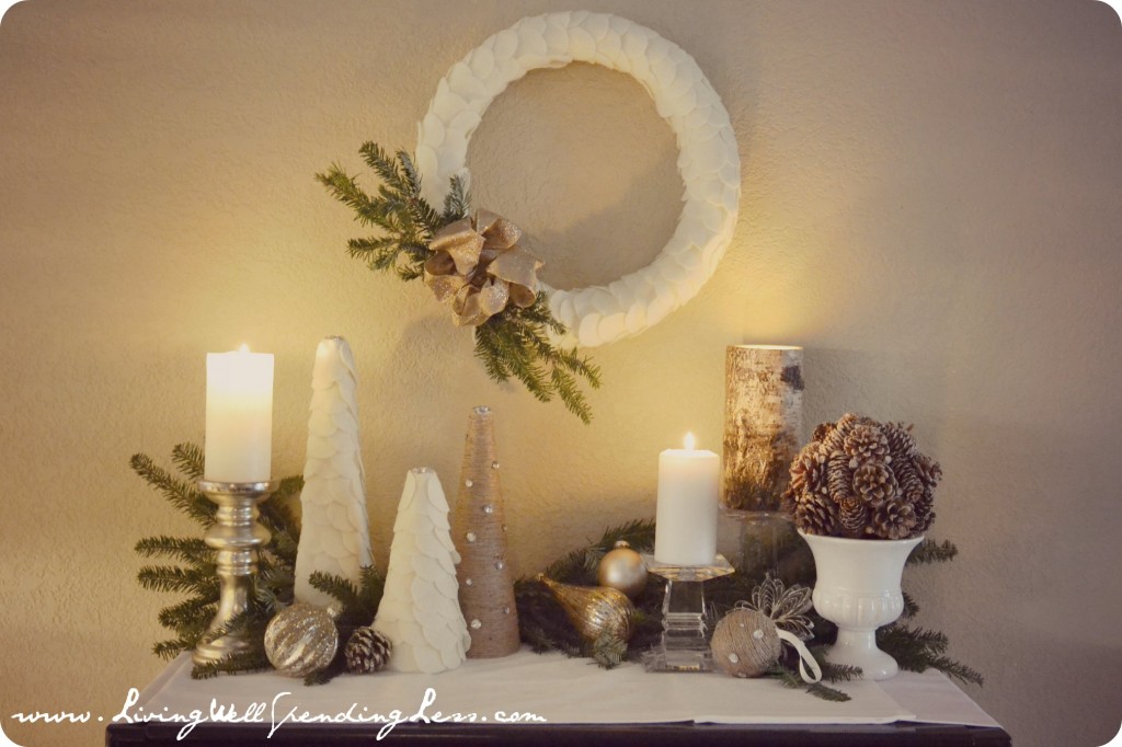 Holiday decorations and candles