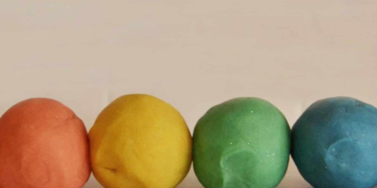 Homemade Rainbow Sparkle Playdoh