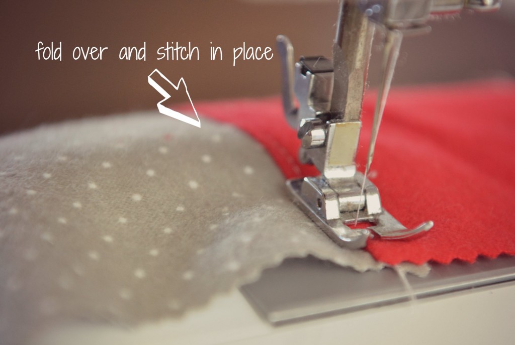 Fold the fabric over and stitch the cuff in place using your sewing machine. 