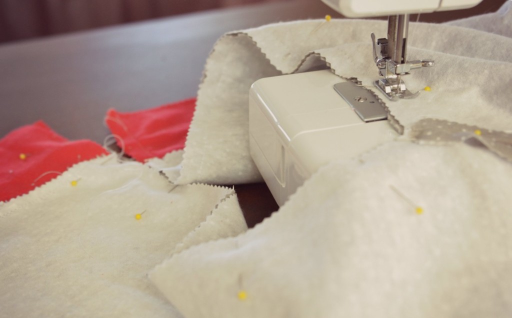 Use your sewing machine to stitch the easy-to-sew pajama pants together. 