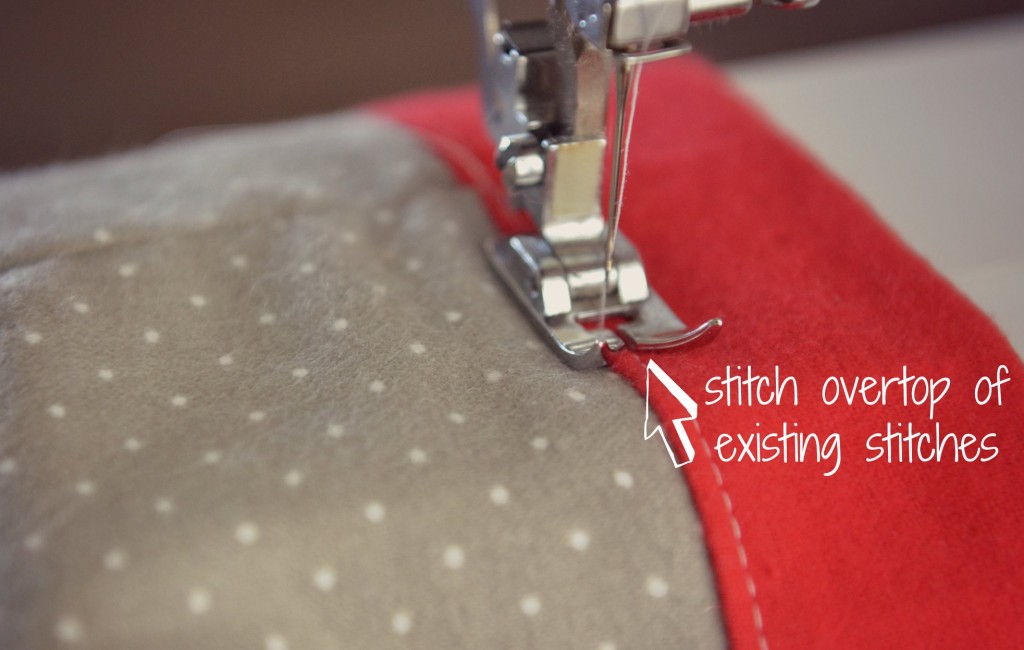 Stitch down the cuff of your pajama pant leg using your sewing machine. 