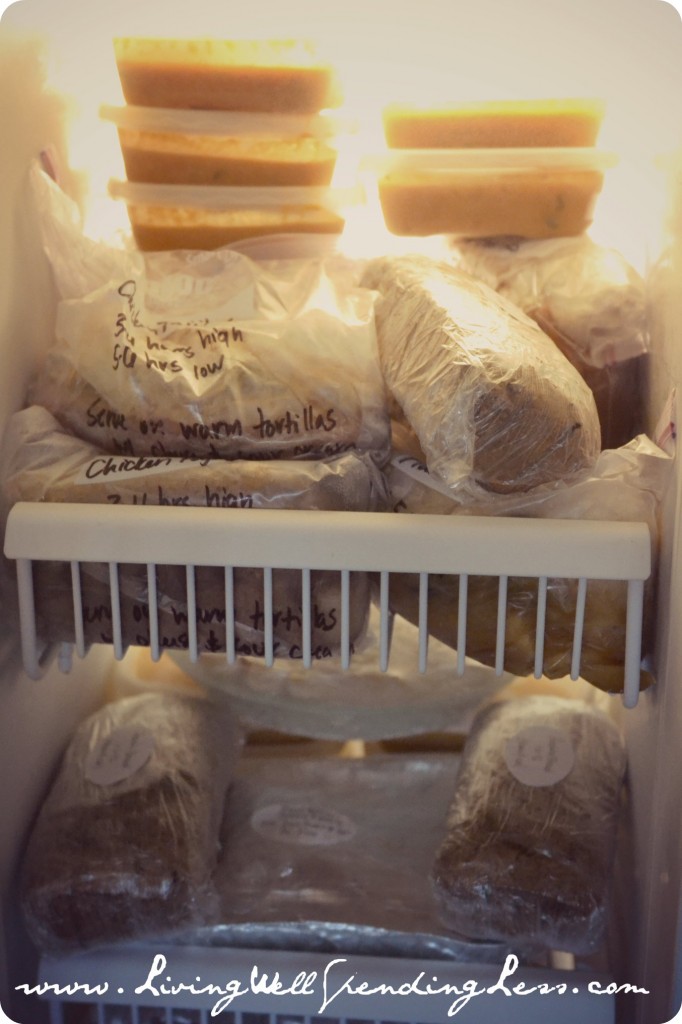 Stock your freezer with ready to cook meals. 