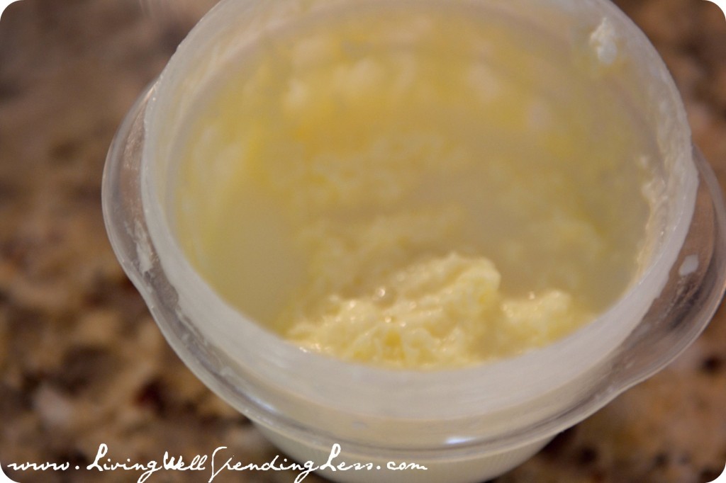 We also made a small amount of shaker butter, which takes a very long time to make by hand. 