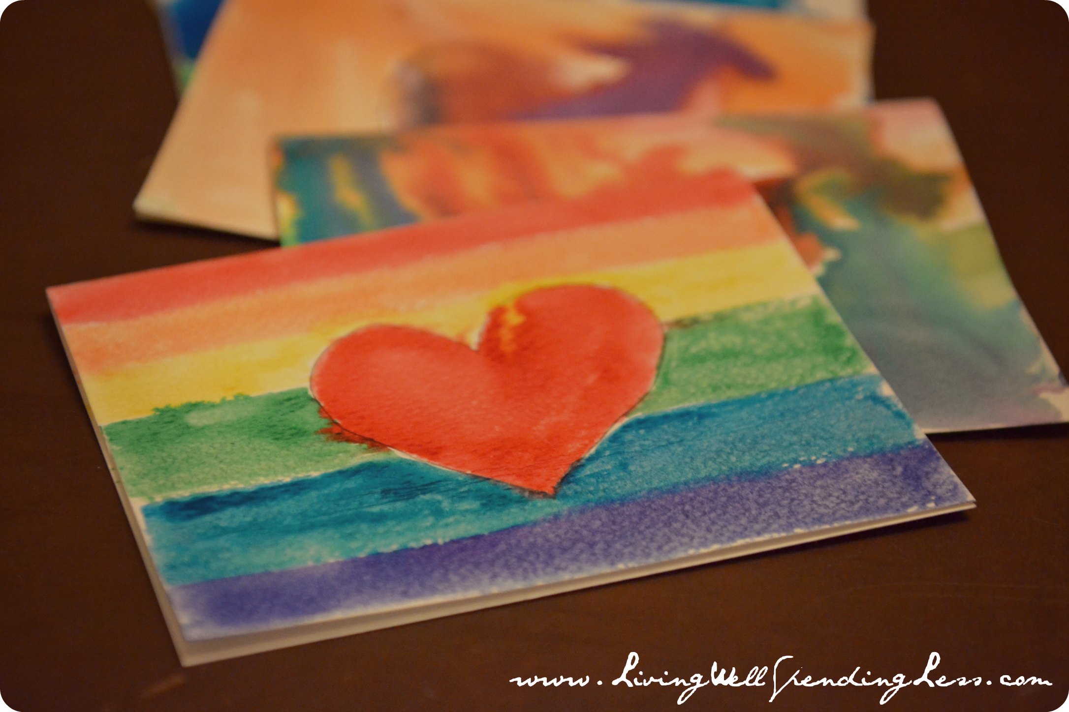 DIY Watercolor Thank You Cards - Living Well Spending Less