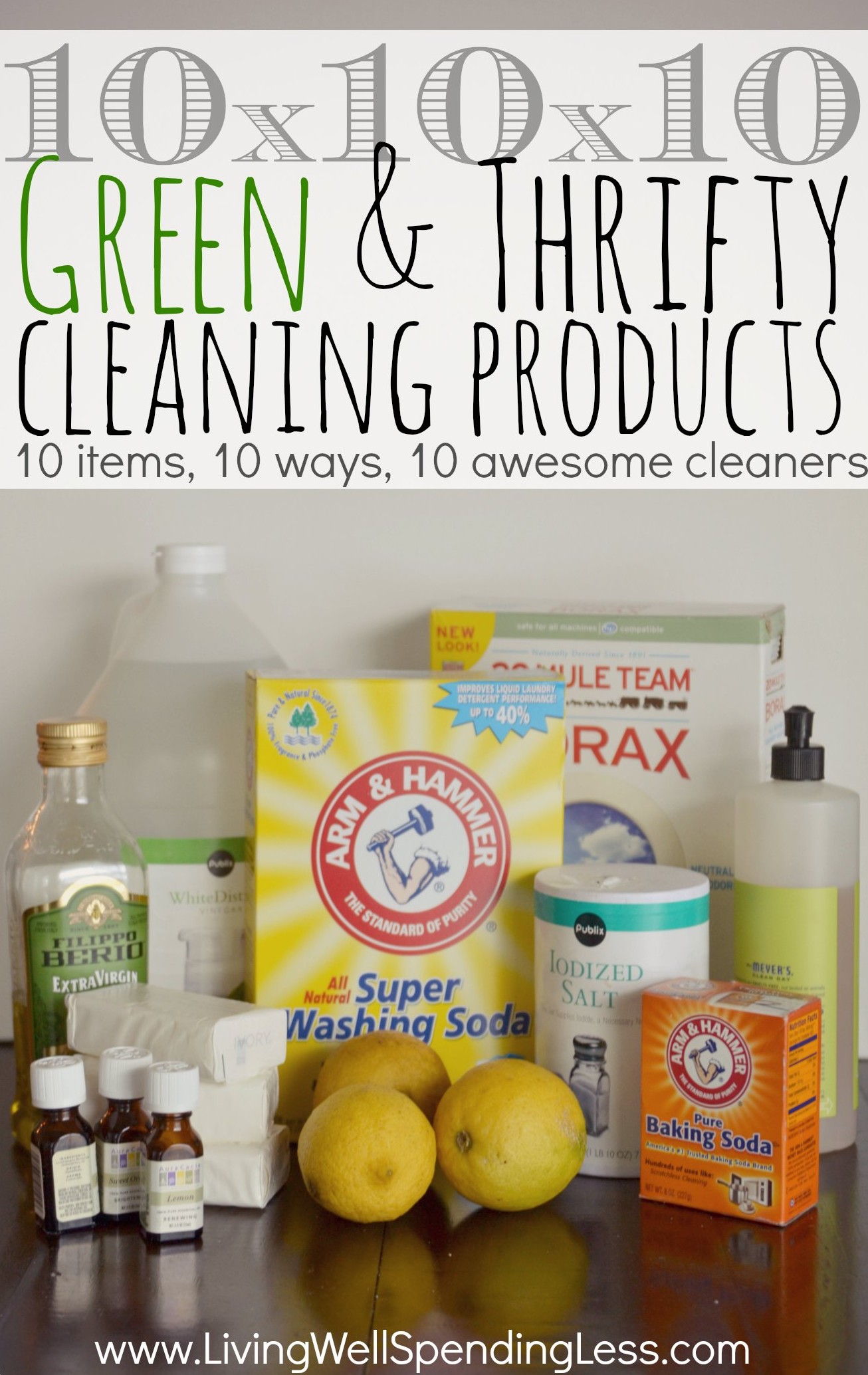 10x10x10 Green & Thrifty Cleaning Productsthis is really cool! Just 10 different household