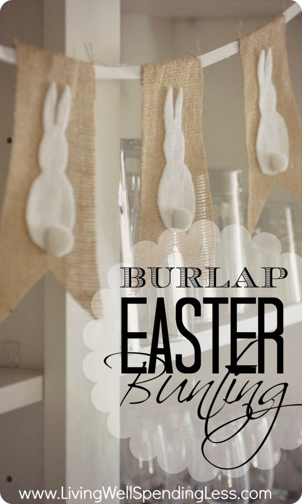 No-Sew Burlap & Bunny Bunting | Handmade Burlap & Bunny Bunting | Diy Burlap & Bunny Bunting | Bunting Ideas | Free Printable Bunting Template