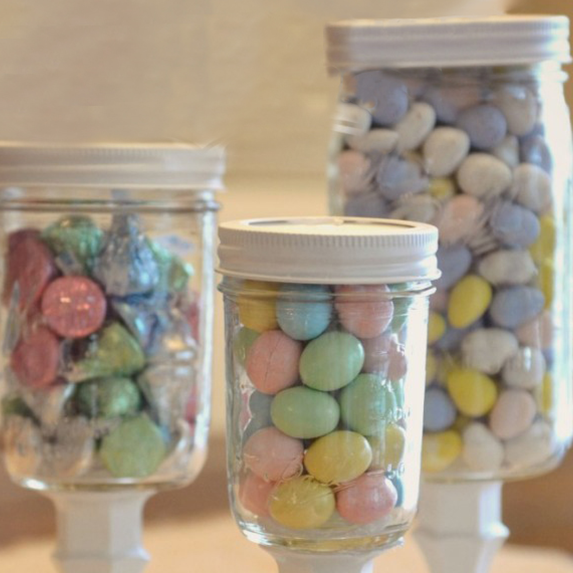 DIY Mason Jar Candy Pedestals  Easy Pastel Party Decorations