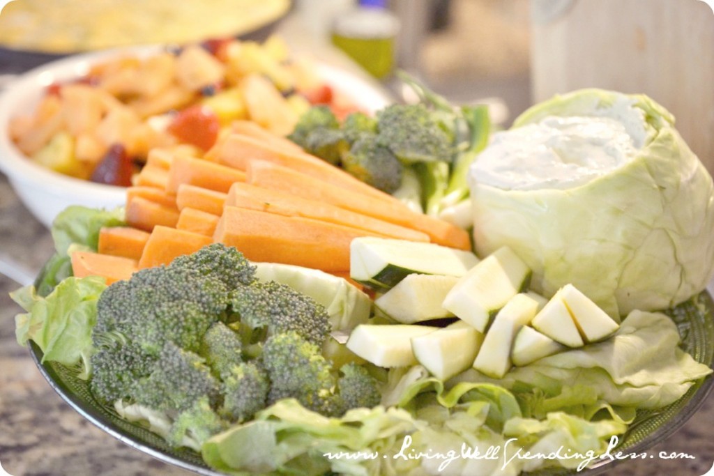 Birthday Brunch Ideas- cute veggie tray inspired by Eddie Ross