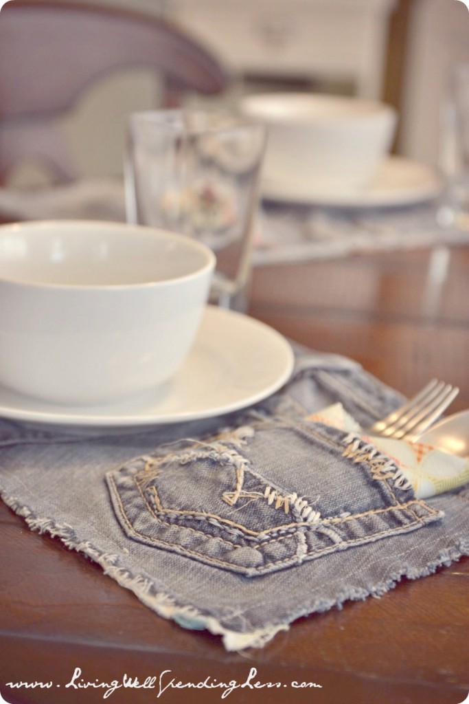 Handmade Denim Placemats