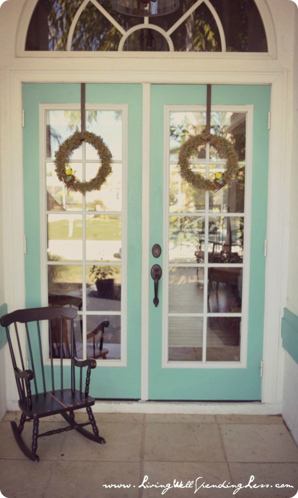 Display finished moth wreaths on doors. 