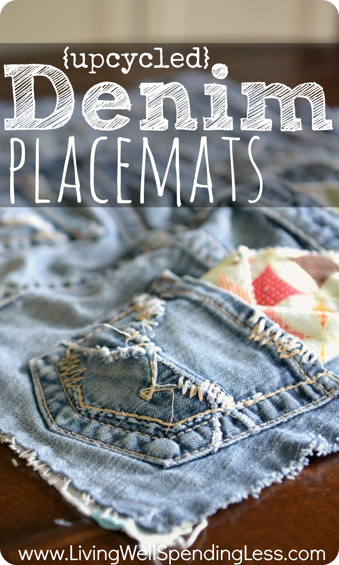 Upcycled Denim Placematssuper cute way to repurpose old jeans
