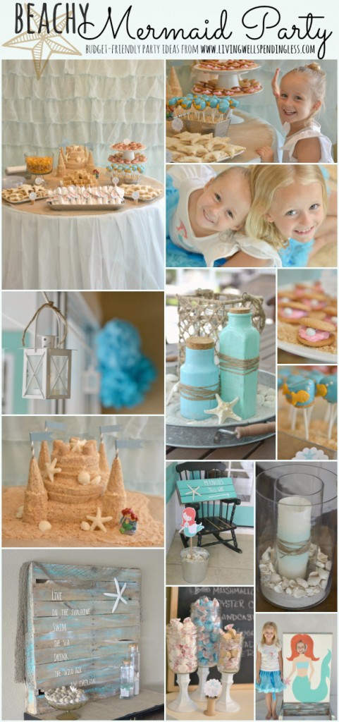 Budget-friendly and adorable beachy mermaid party--all the details!