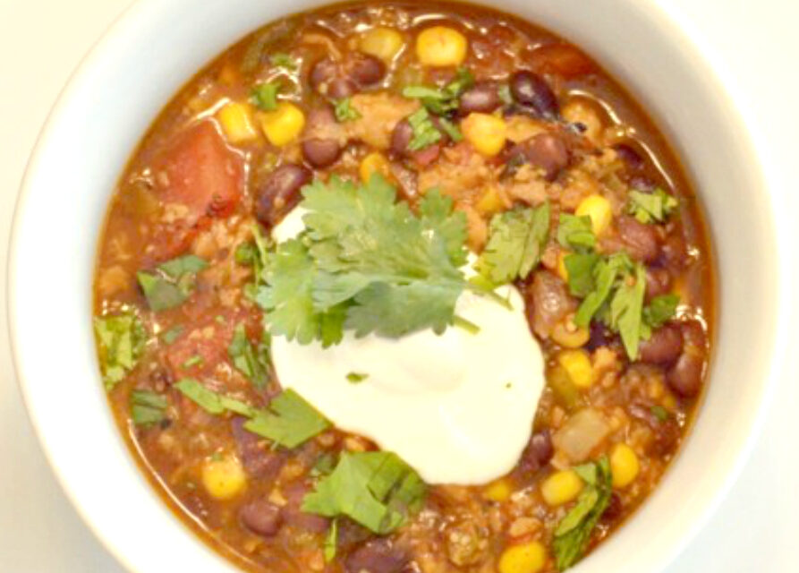 30 Minute Vegetarian Corn & Black Bean Chili