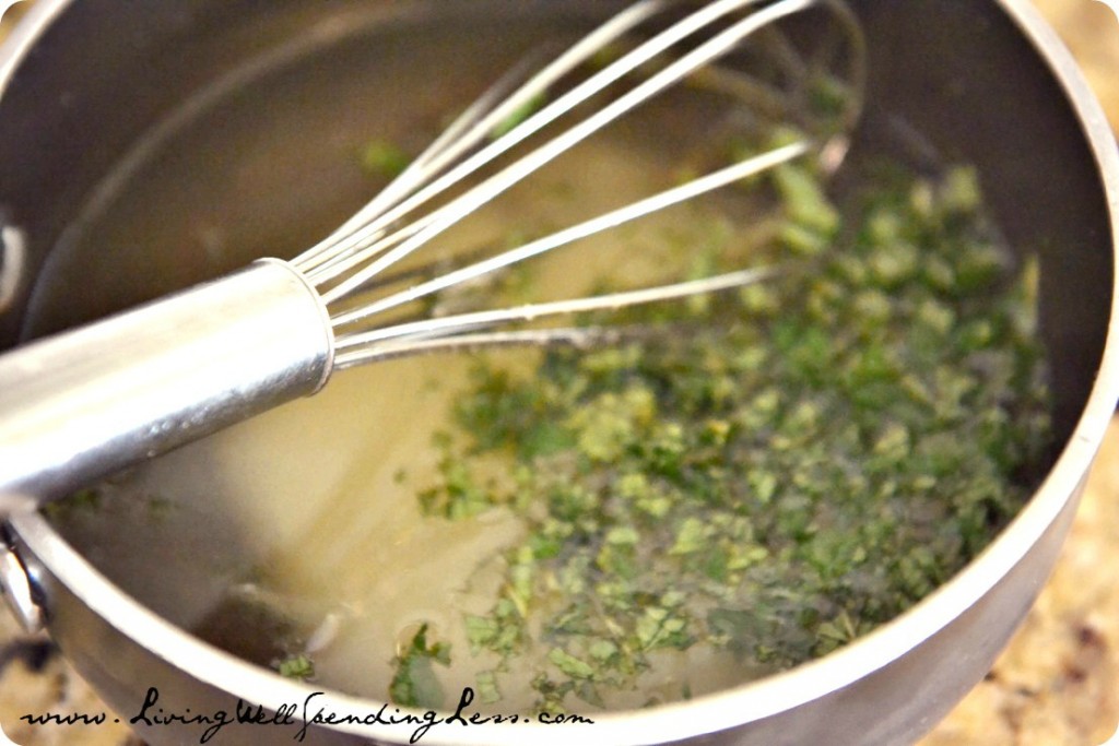 In small saucepan over medium high heat, blend together water, sugar, honey, lemon juice, and mint.