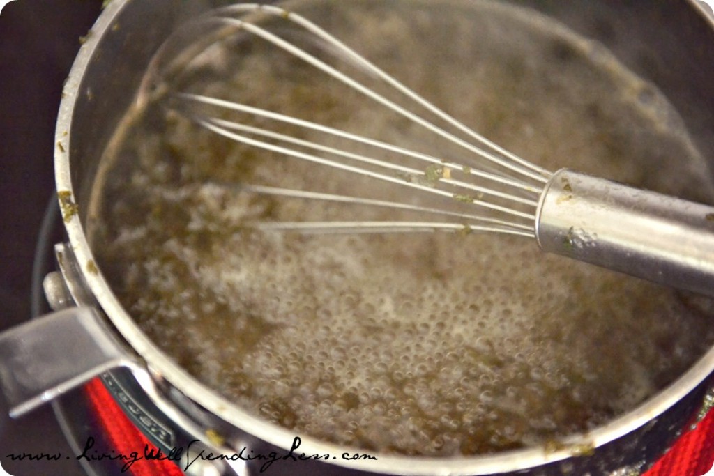 Bring mixture to boiling, whisking constantly until sugar is completely dissolved. 