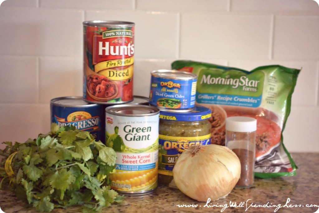 Easy Corn & Black Bean Chili ingredients