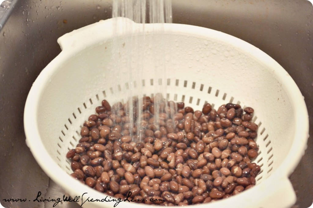 Rinse canned beans.