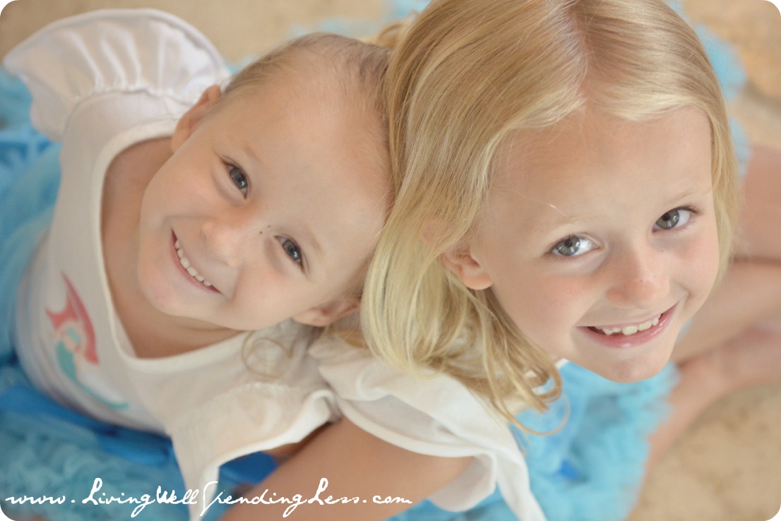 These two girls loved their beachy mermaid party, especially the birthday girl. 