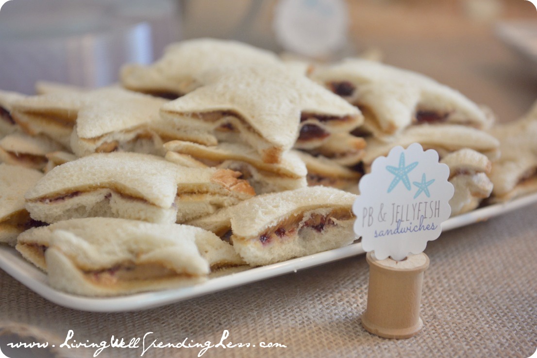 These peanut butter and jelly "fish" sandwiches were loved by all the kids at the party. 