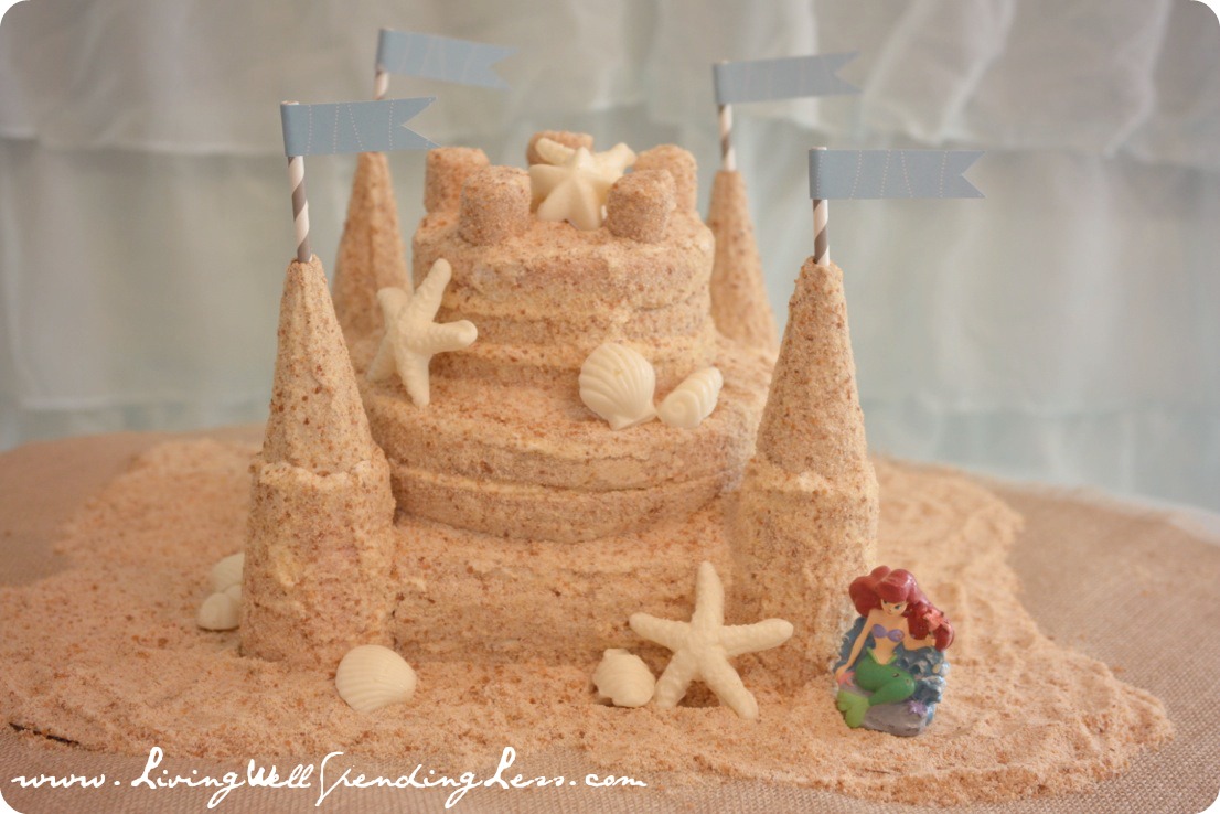 The sandcastle cake was a huge hit--complete with little mermaid, Ariel decoration. 