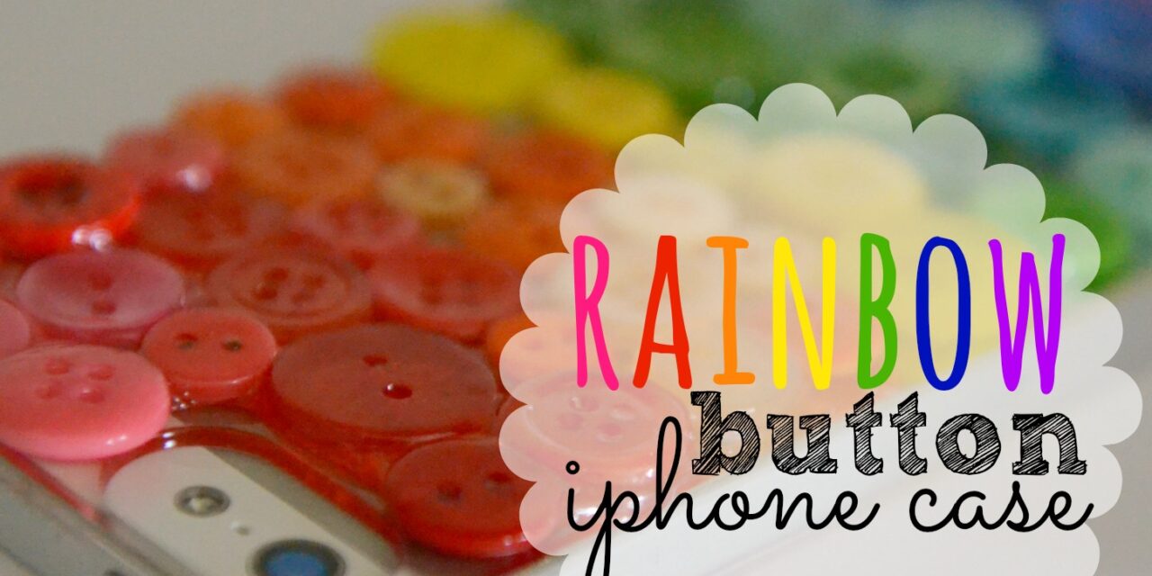 DIY Rainbow Button iPhone Case