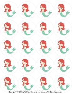 These mermaid printables are perfect for cupcake toppers or stickers. 
