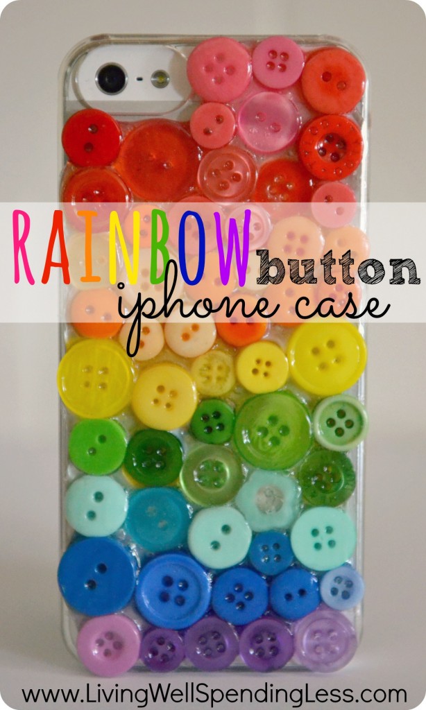 Rainbow Button iPhone Case | DIY iPhone Case | DIY Button Crafts | Cute iPHone Case