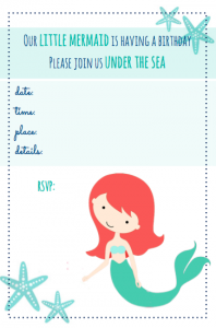 Free mermaid party invitations for kids.