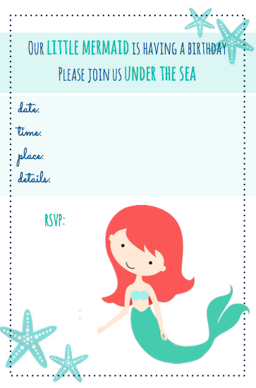 The mermaid beachy party invitations were easy to print and customize. 