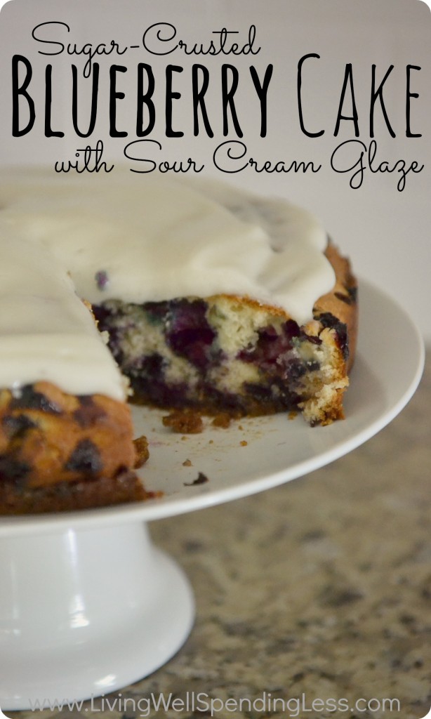 Sugar-Crusted Blueberry Cake with Sour Cream Glaze | Blueberry Cake Recipe | Blueberry Cake with Sour Cream Glaze | Blueberry Crumb Cake