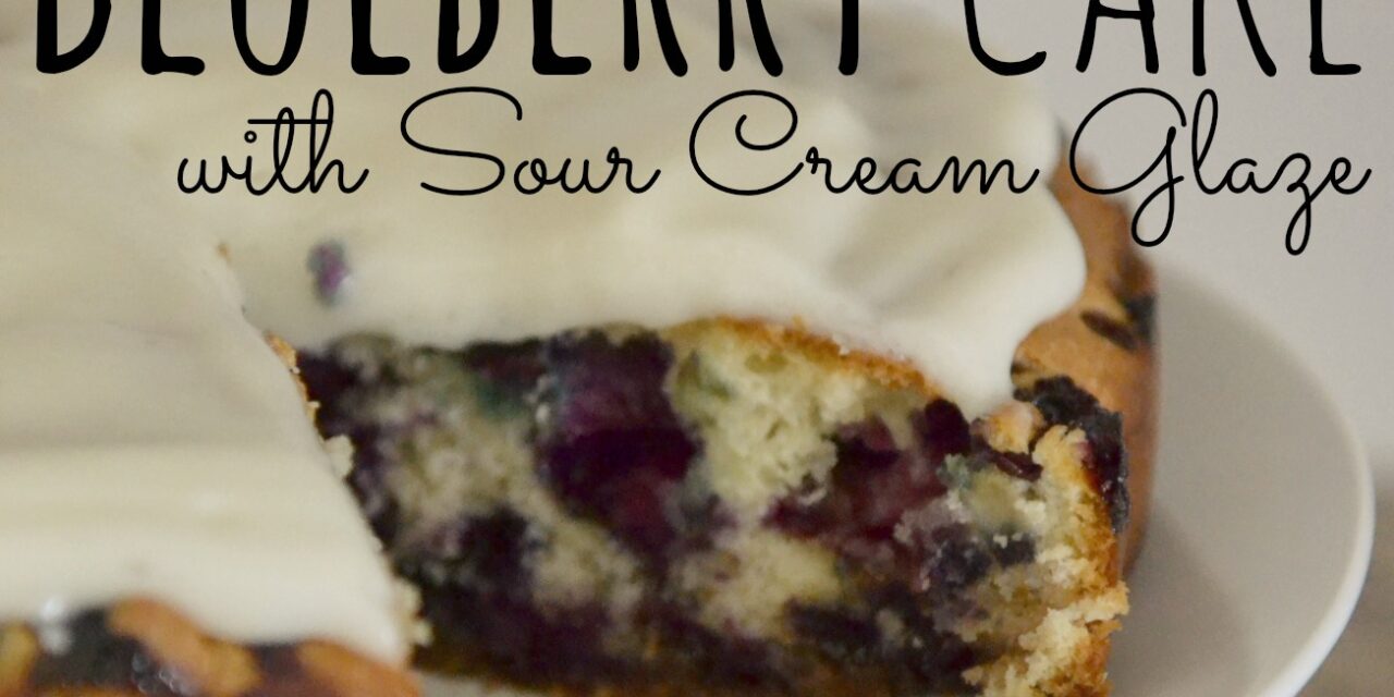 Sugar-Crusted Blueberry Cake with Sour Cream Glaze