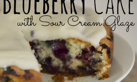 Sugar-Crusted Blueberry Cake with Sour Cream Glaze