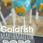 Create these adorable, yummy treats with this goldfish marshmallow pops tutorial! These darling snacks would be a great addition to any under-the-sea party!