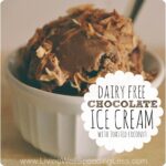 Dairy Free Chocolate Ice Cream with Toasted Coconut. YUM! This amazing homemade ice cream uses Silk almond milk, coconut milk, & coconut oil to create the creamiest non-dairy ice cream you will ever try! You won't believe it's dairy free!
