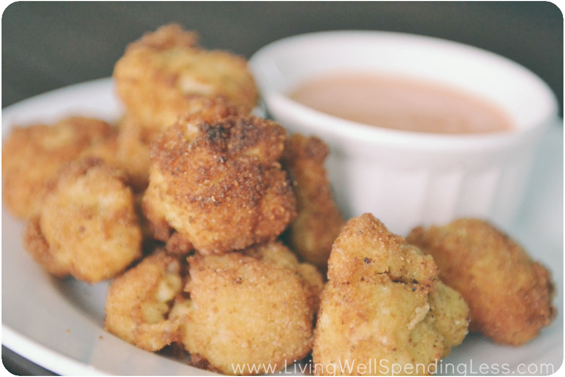 Best Ever Crispy DeepFried Cauliflower & Spicy Buffalo Dipping Sauce
