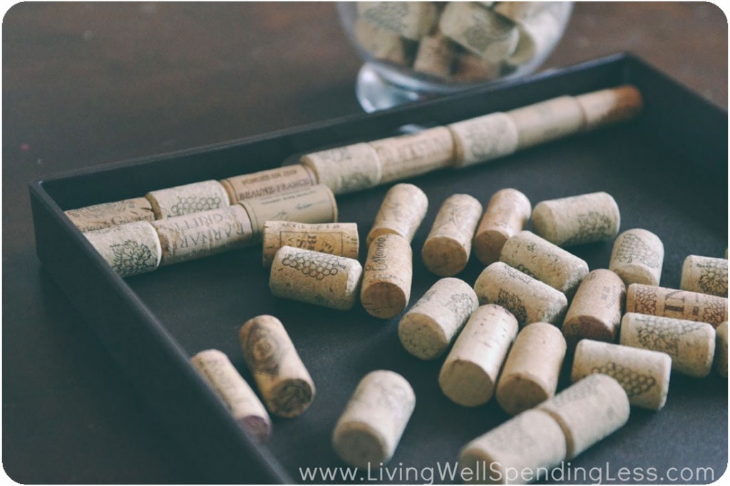 DIY Wine Cork Serving Tray Living Well Spending Less®