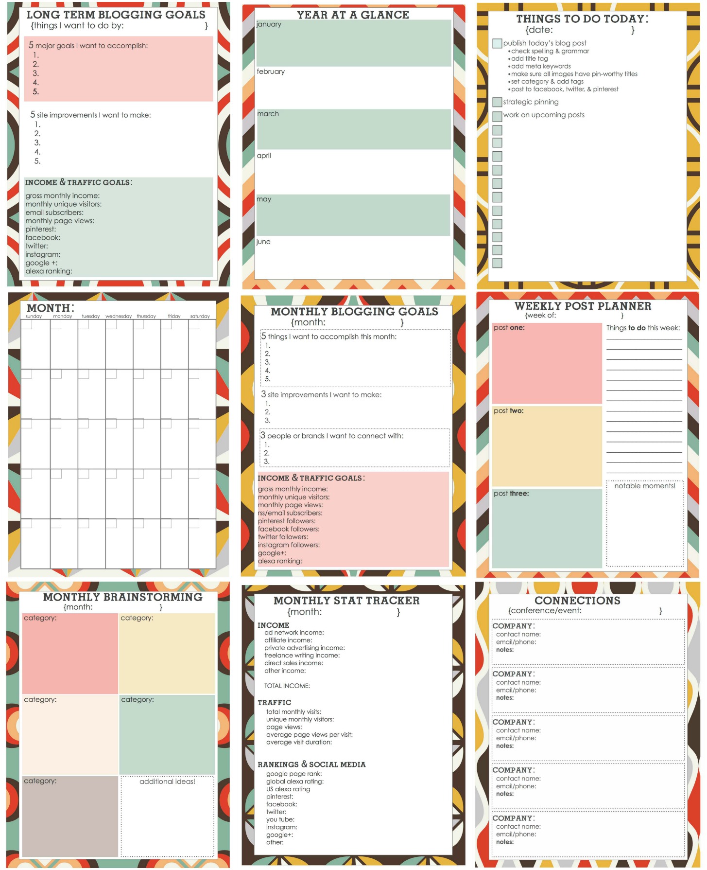 Free Printable Blog Planner Living Well Spending Less