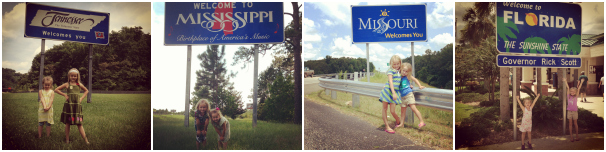 All the states we visited on our family road trip: Tennessee, Mississippi, Missouri and Florida. 