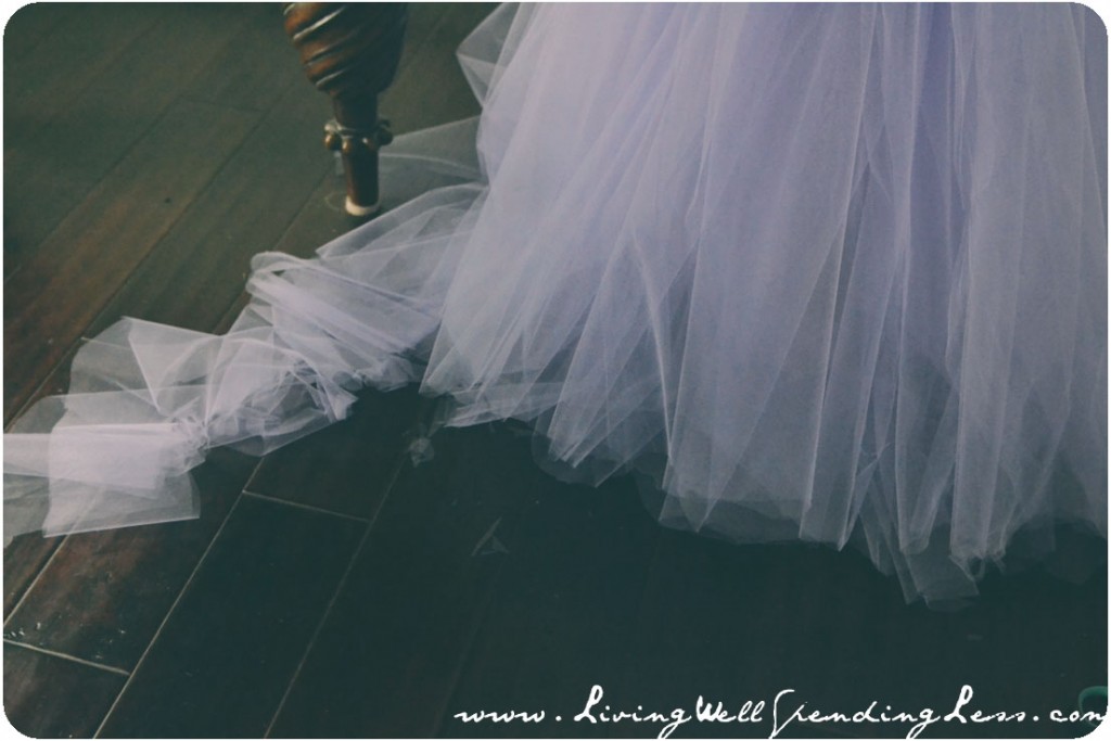 The tulle skirt can be trimmed to adjust the length as needed. 