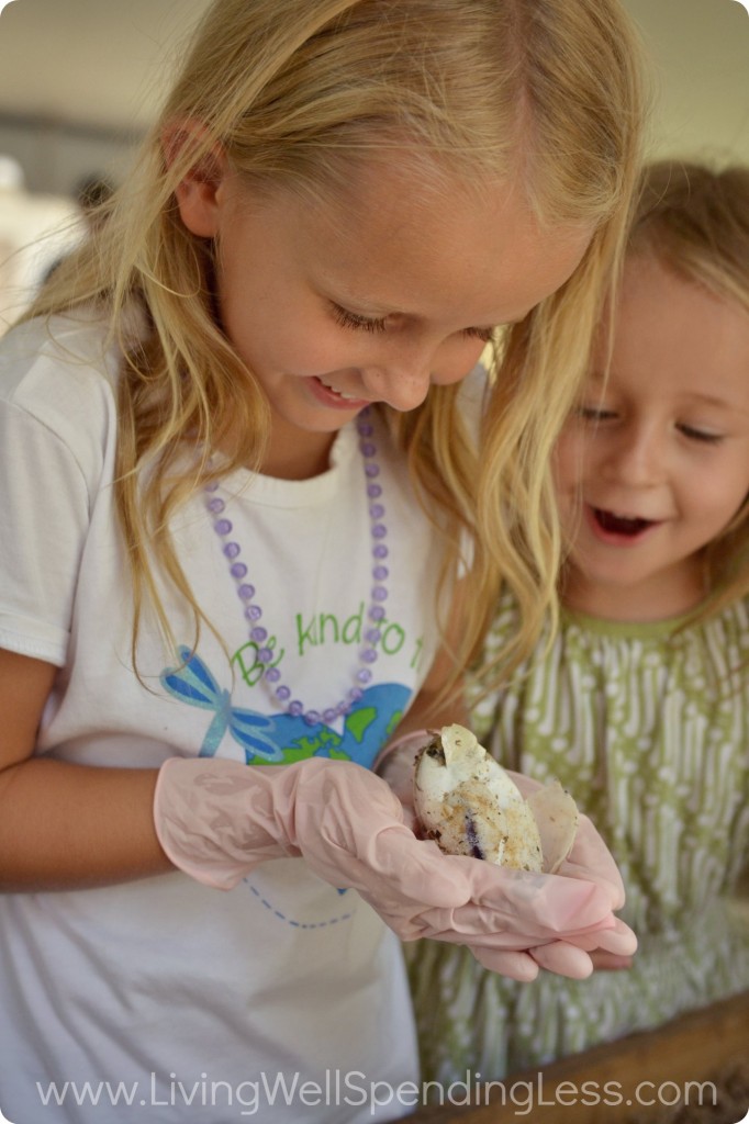 My daughters have learned to appreciate experiences more with fewer toys, like watching a baby chick hatch.