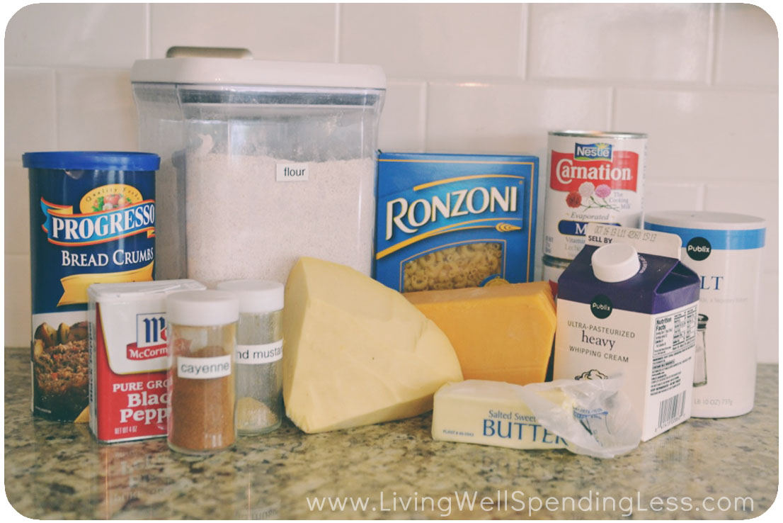 Best Ever Homemade Mac & Cheese ingredients