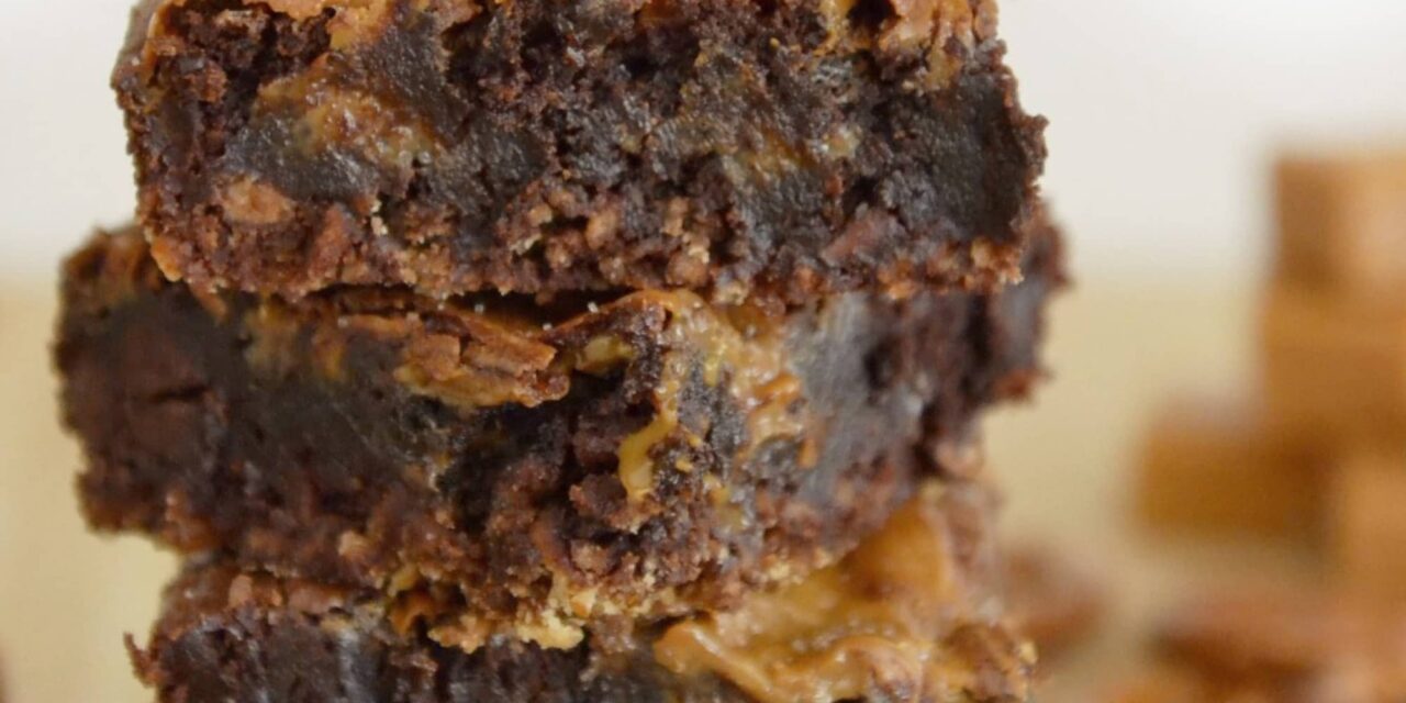 Salted Caramel Pretzel Crust Brownies