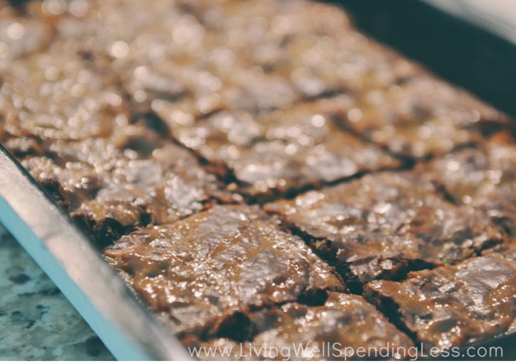 Enjoy these decadent, yummy salted caramel brownies--a perfect box brownie mix hack!