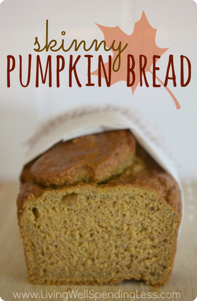 Skinny Pumpkin Bread. Oh my goodness, this bread is so moist & amazing--you'll never believe it is only 125 calories per slice! All the fall flavor with none of the guilt!