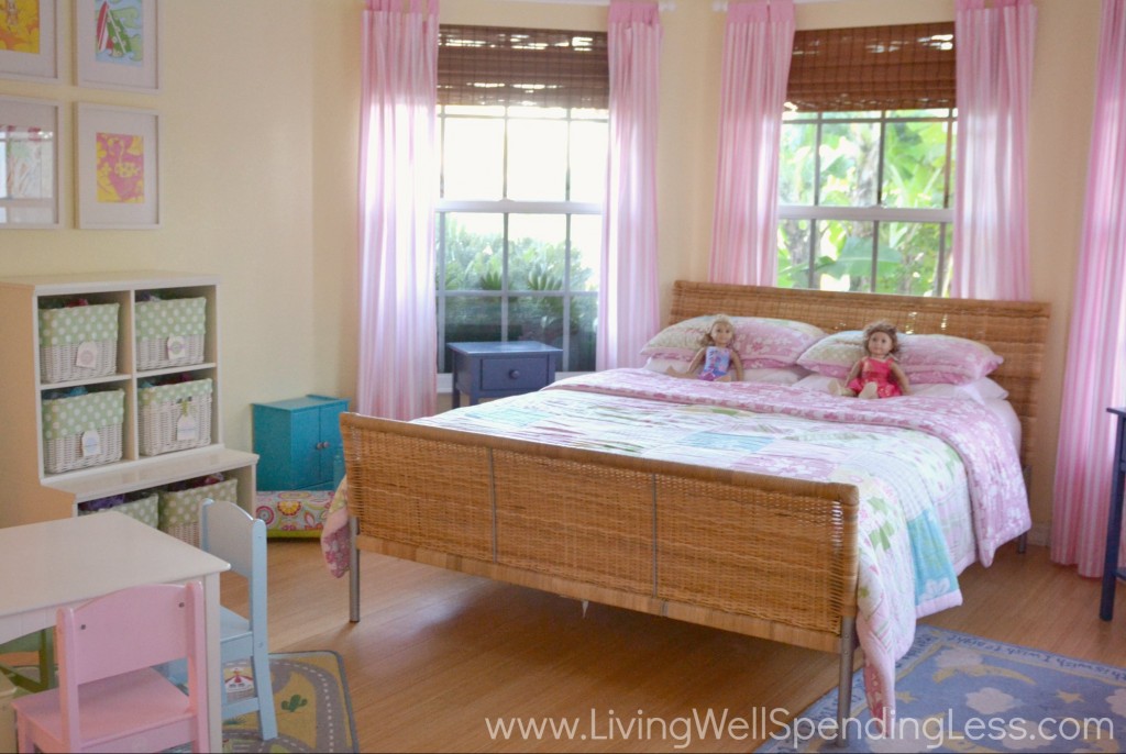 My girls play and get along better when their pink bedroom is clean and clutter-free. 
