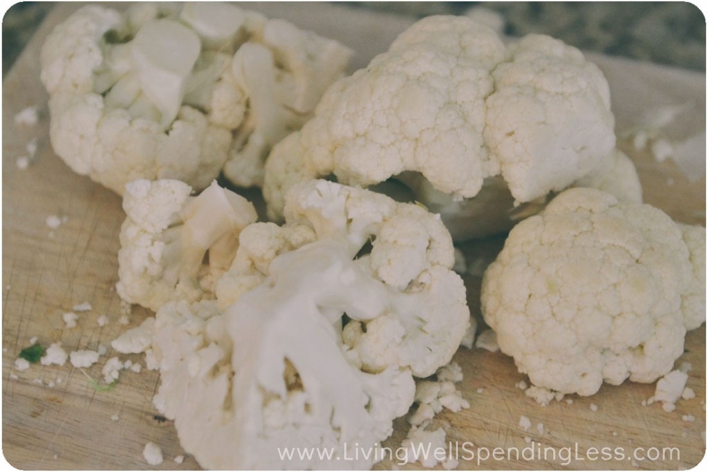 Break cauliflower into medium chunks and wash