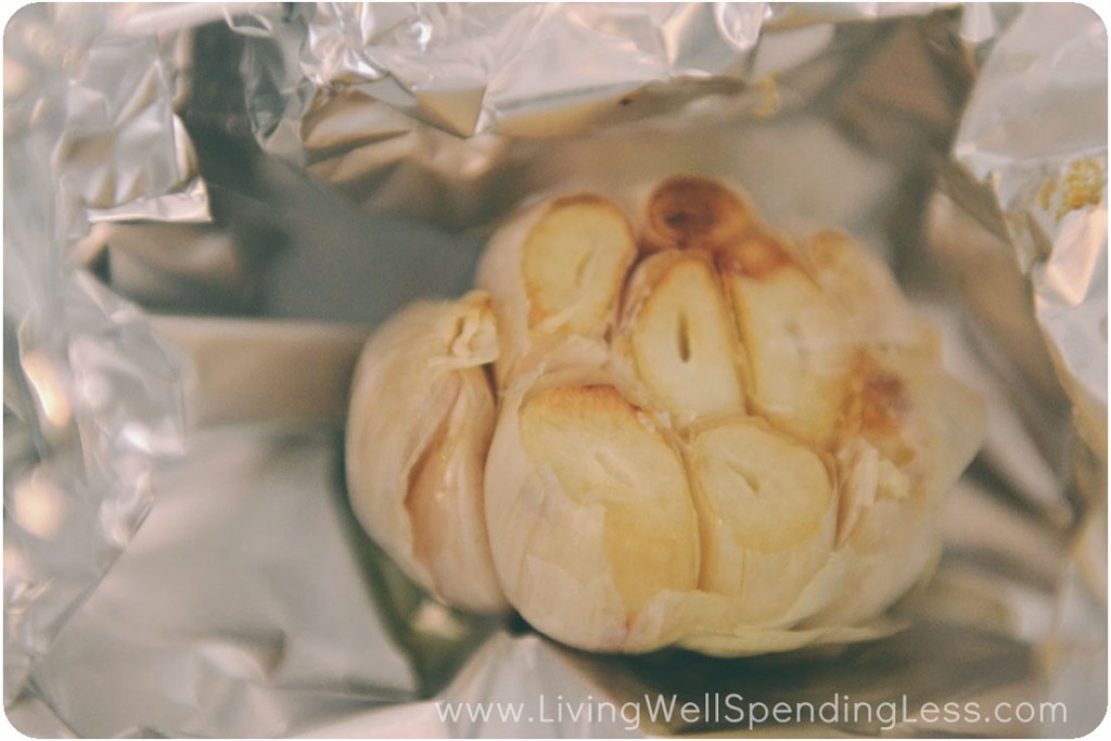 Roast a head of garlic in the oven